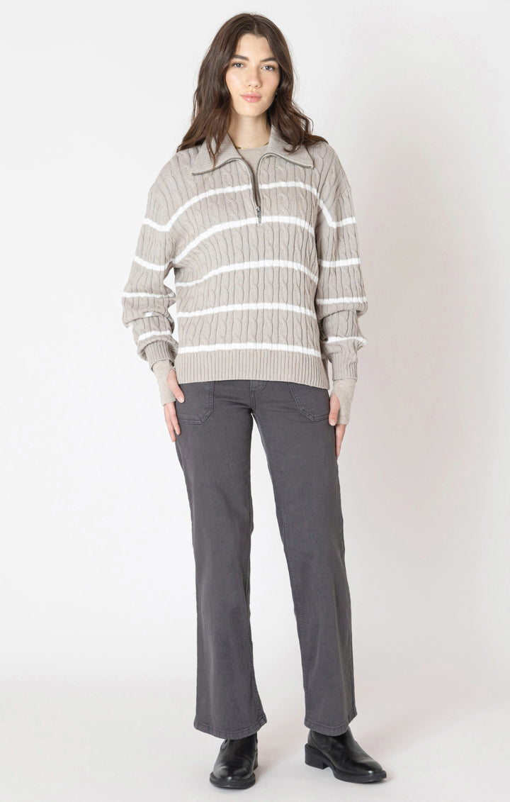 Harley Striped Cable Knit Sweater
