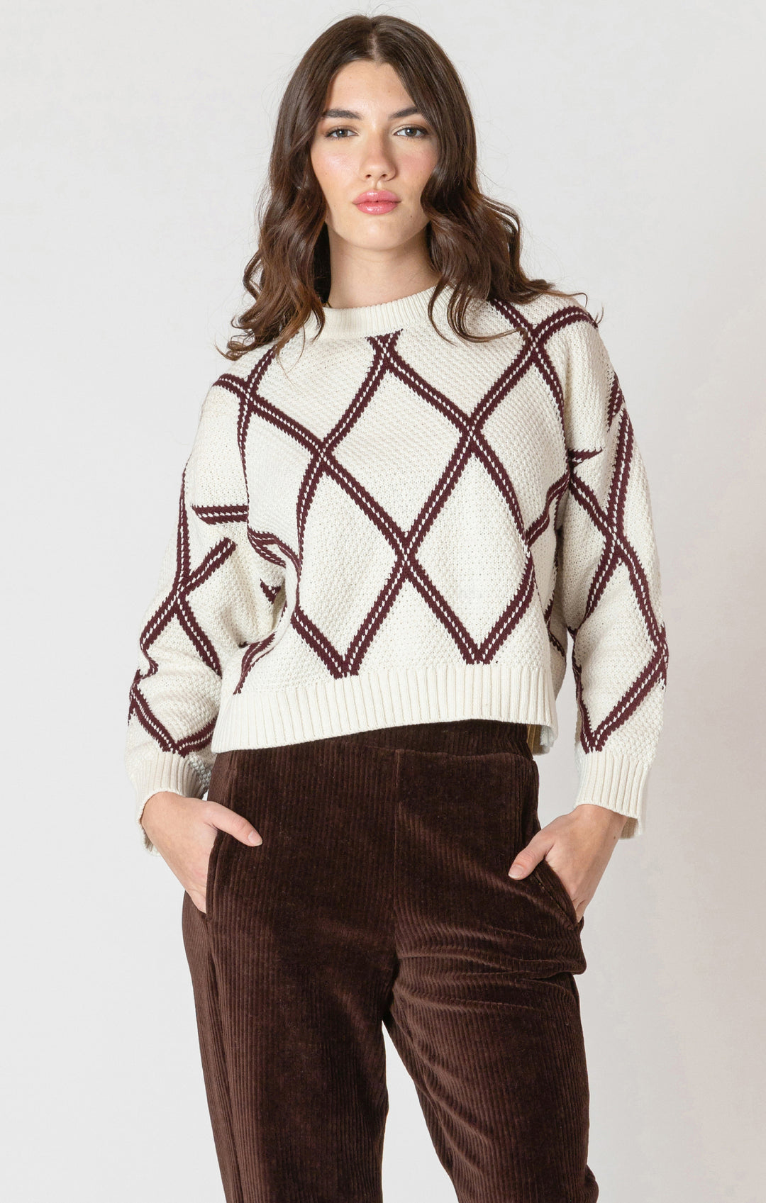 Rebecca Diamond Check Sweater