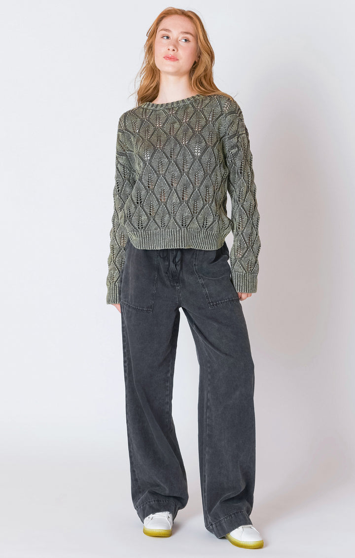 Lottie Pointelle Crew Sweater