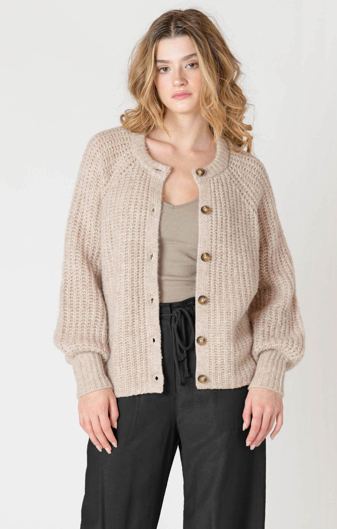 Cece Textured Crew Neck Cardigan
