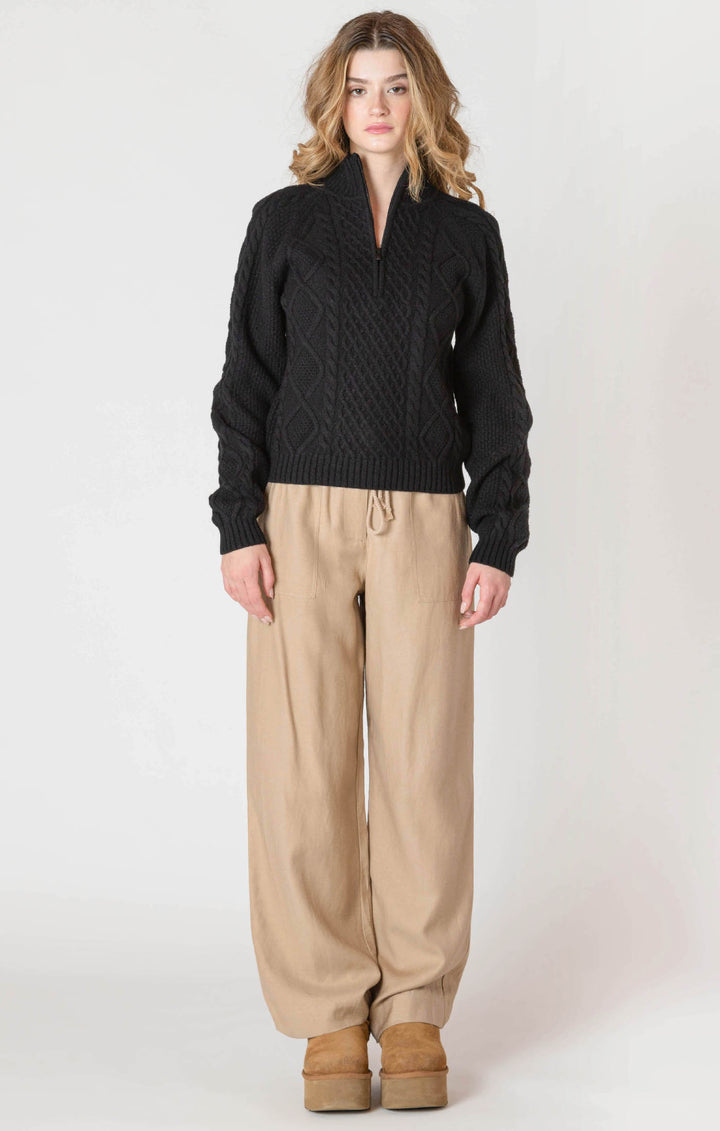 Shelley Half Zip Cable Sweater