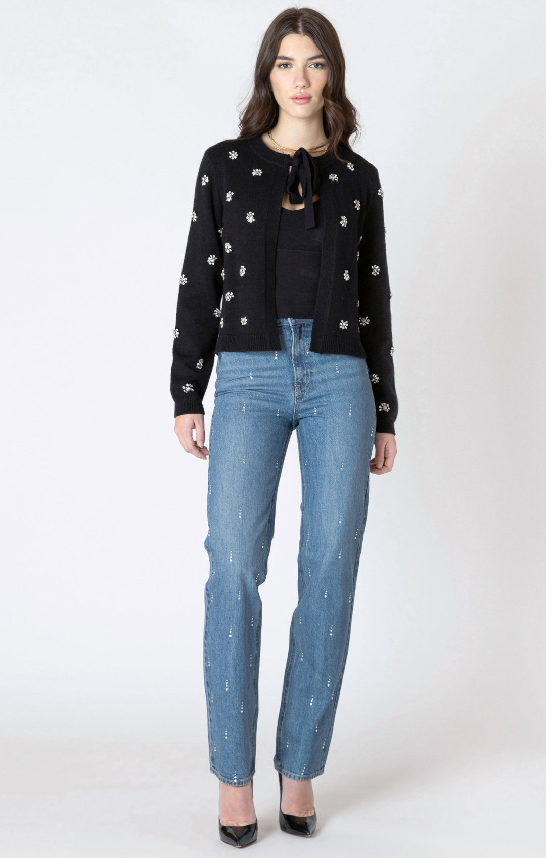 Emmy Embellished Tie Cardigan