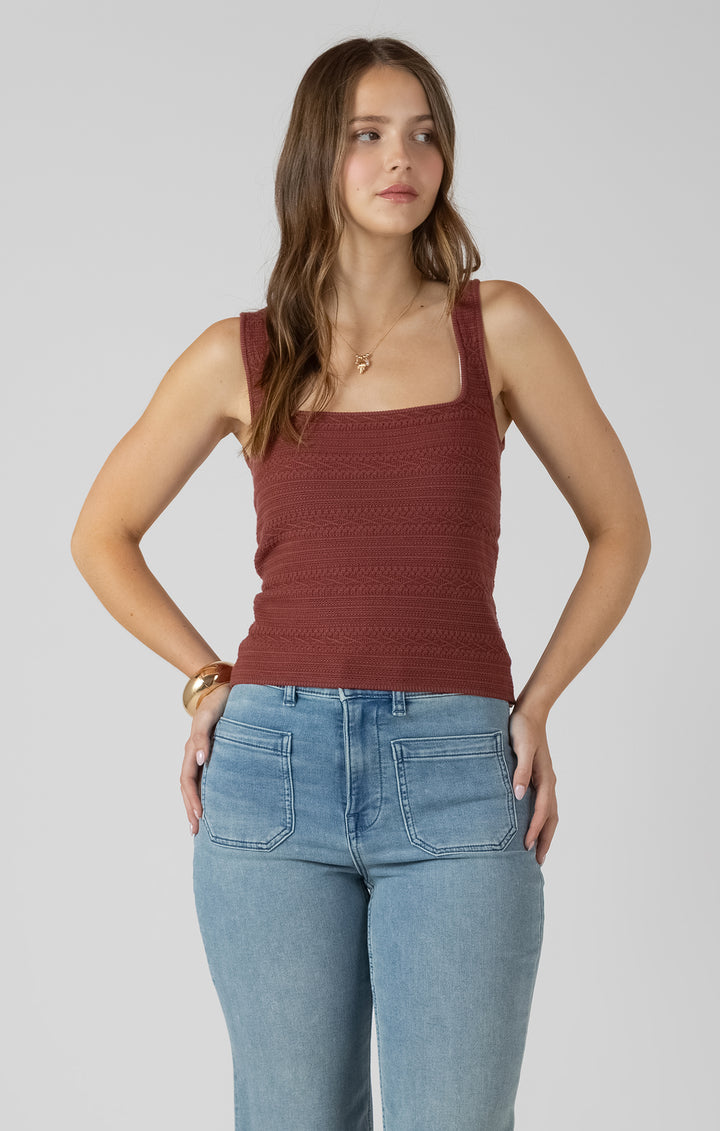 Sally Square Textured Tank