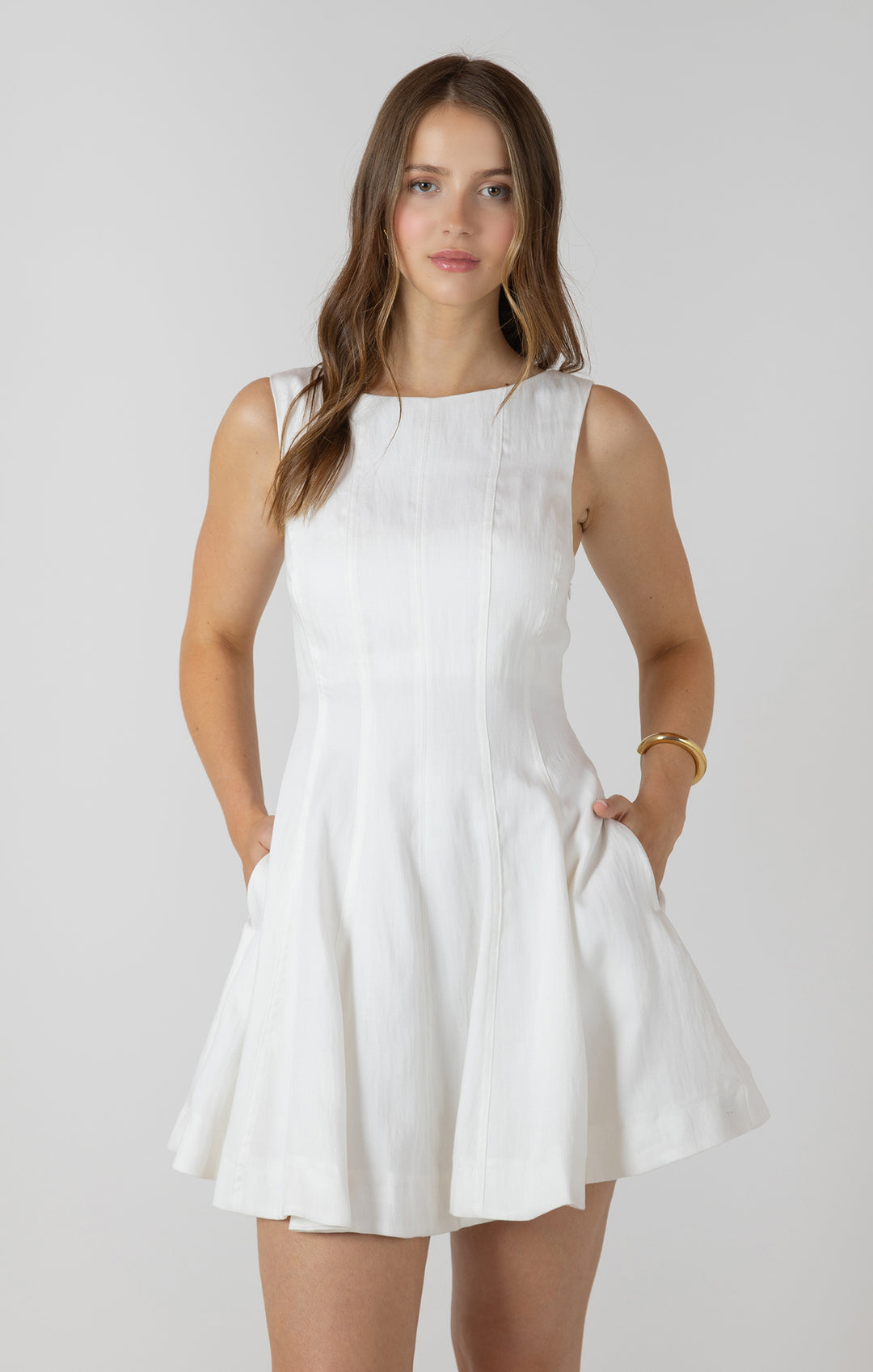 Hilary Fit + Flare Panel Dress