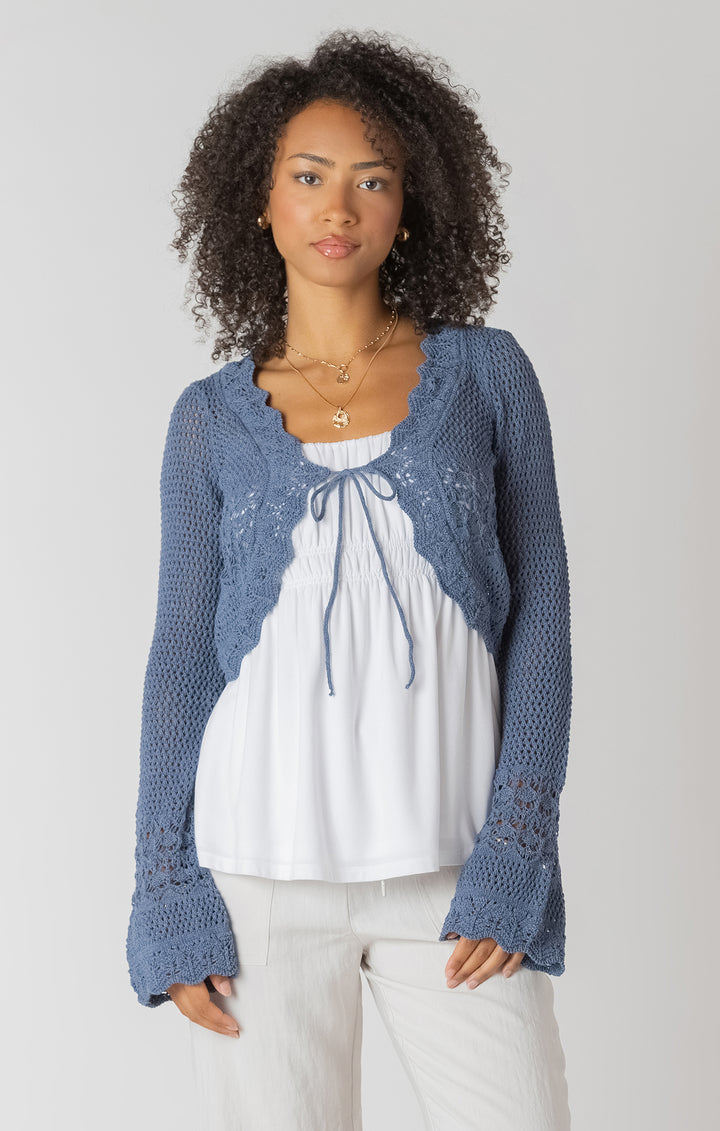 Rea Tie Crochet Cardigan