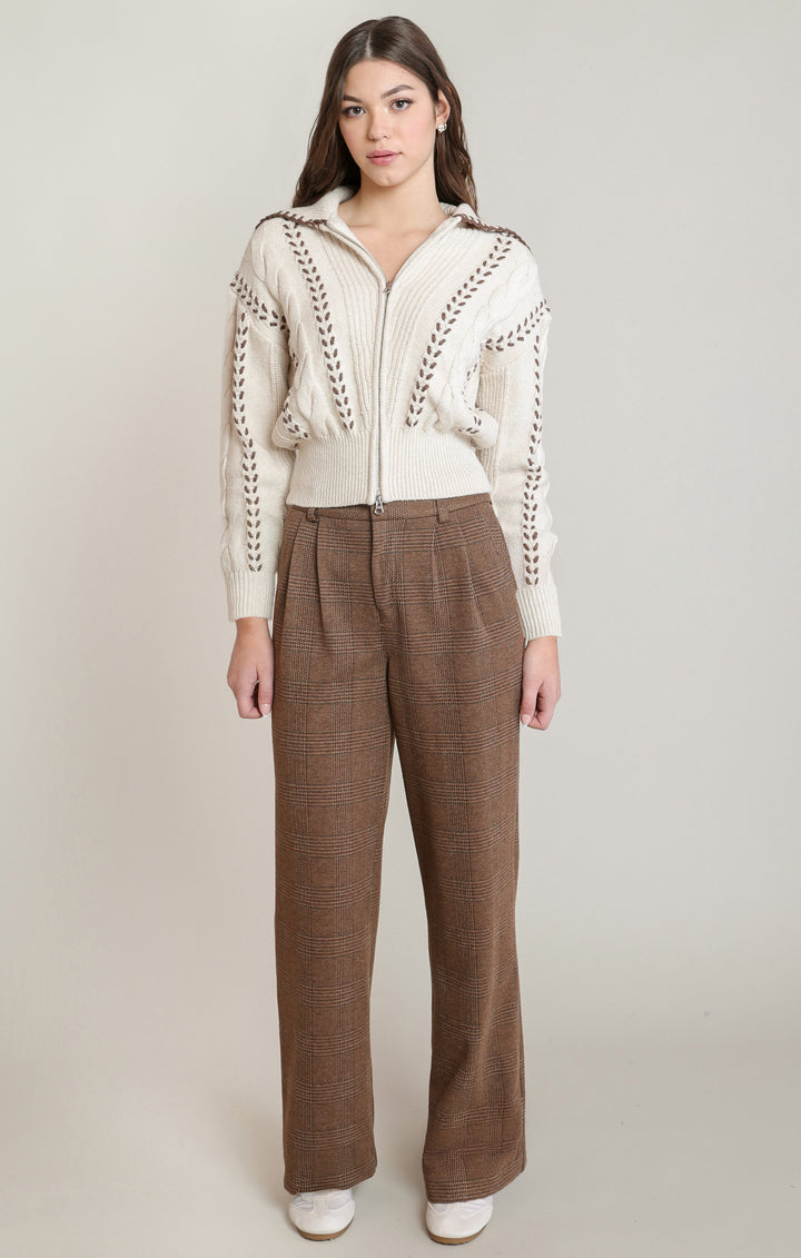 Cable Stitch Zip Cardigan