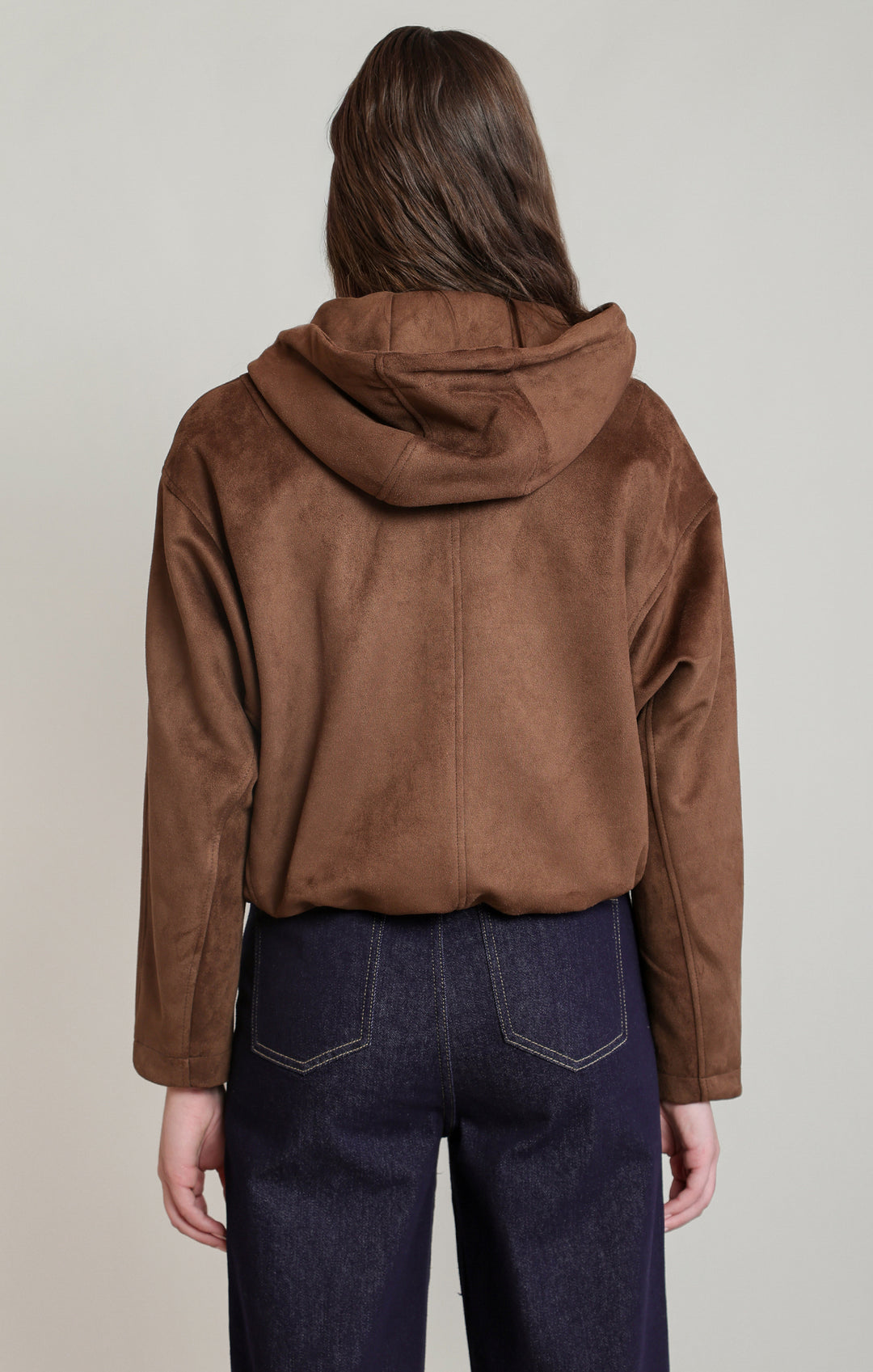 Roxanne Faux Suede Hooded Bomber