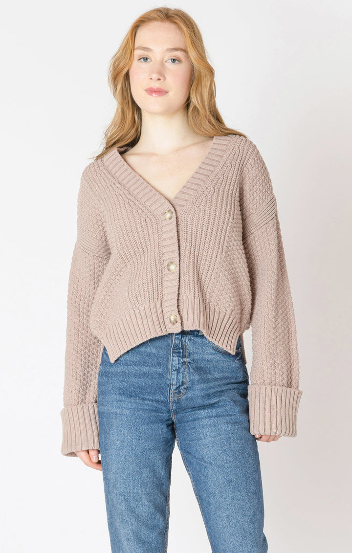 Candy Cuff Sleeve Textured Cardigan