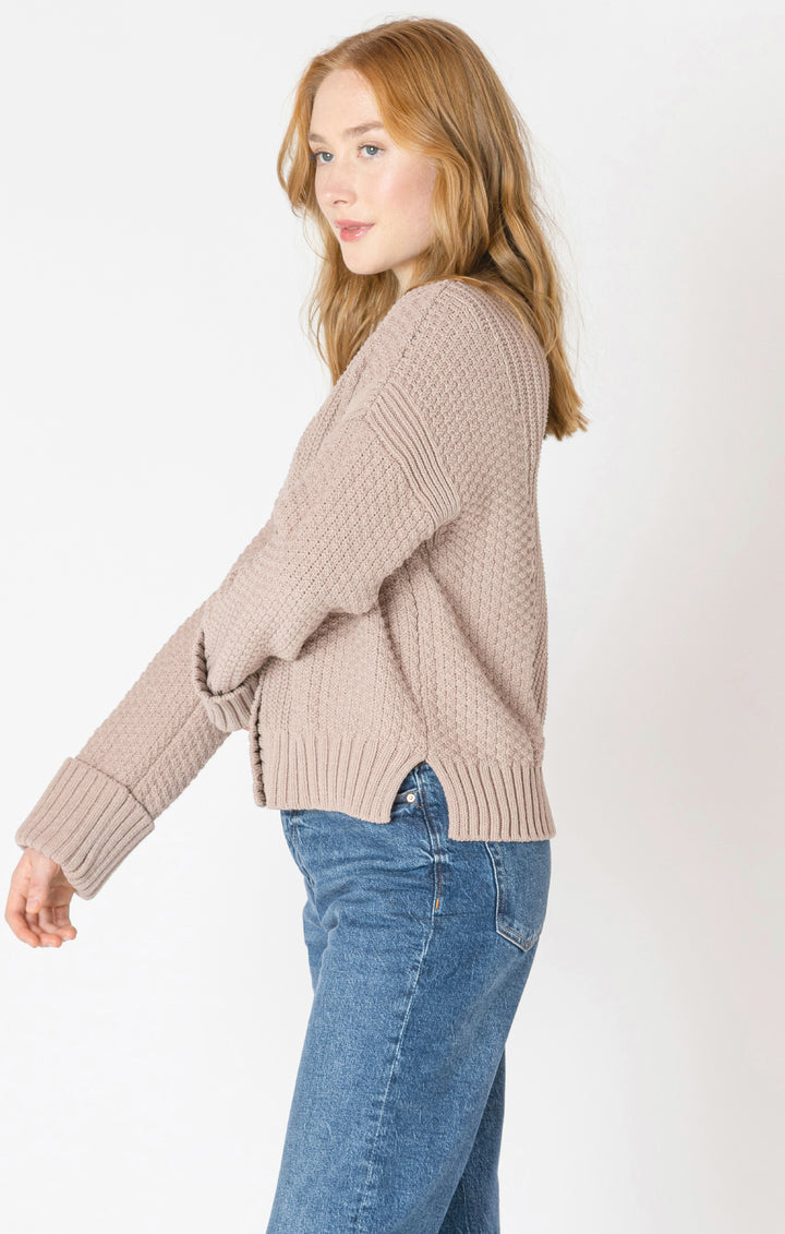 Candy Cuff Sleeve Textured Cardigan
