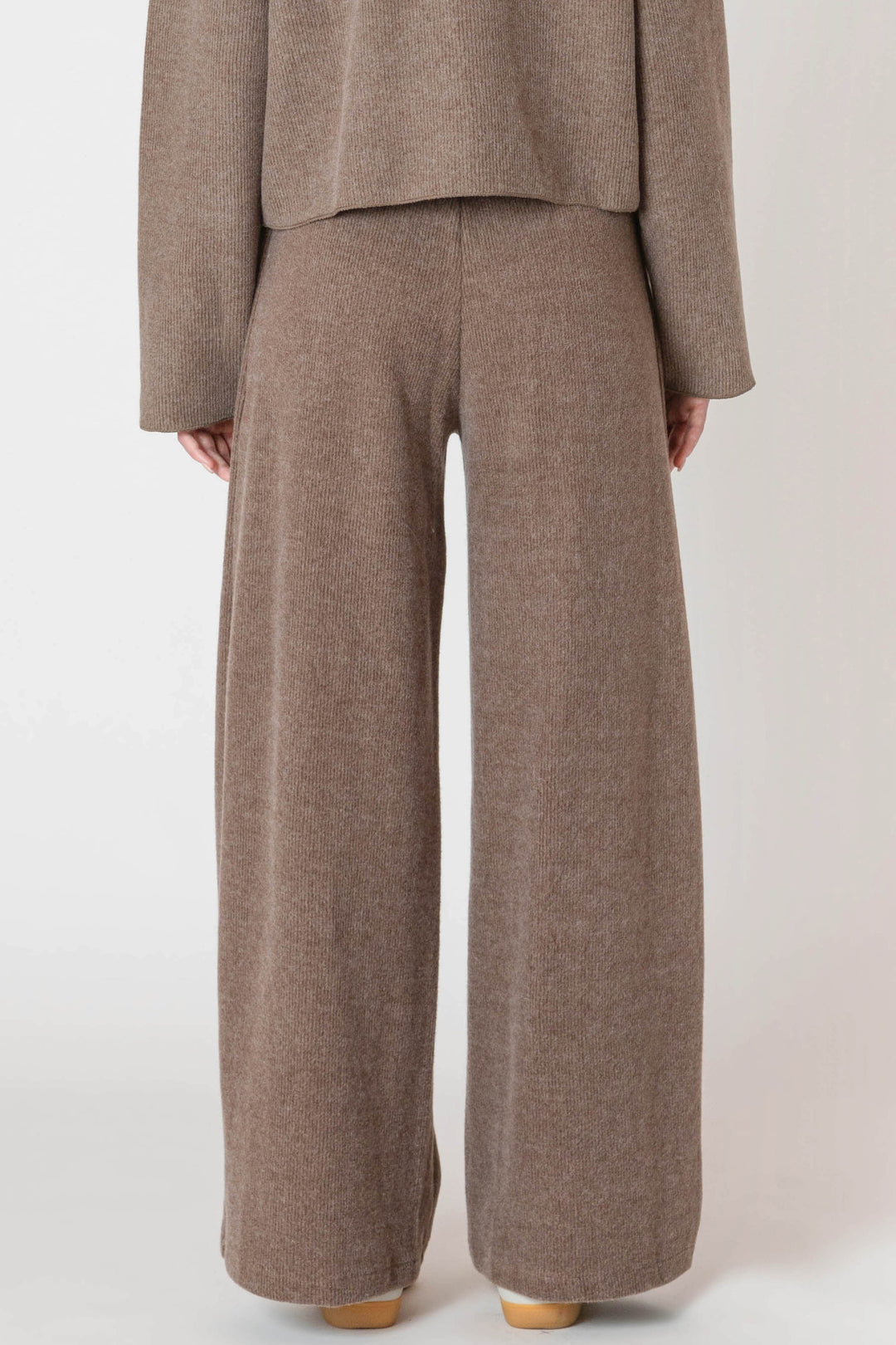 Heather Wide Leg Ribbed Pant