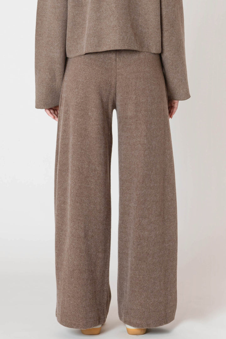 Heather Wide Leg Ribbed Pant