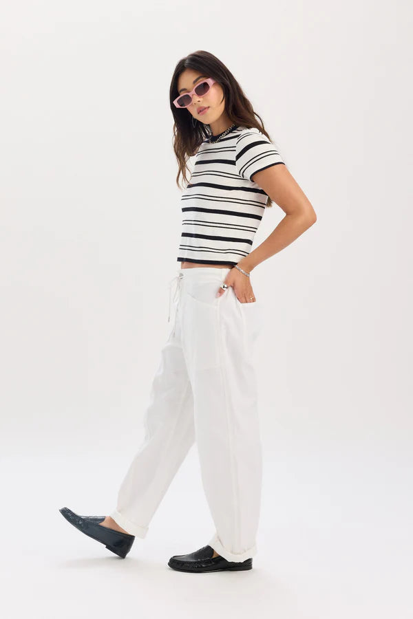 Villa Drawstring Barrel Pant - Lamb