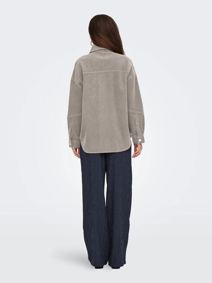 Tiggy Cord Shacket - Silver Lining